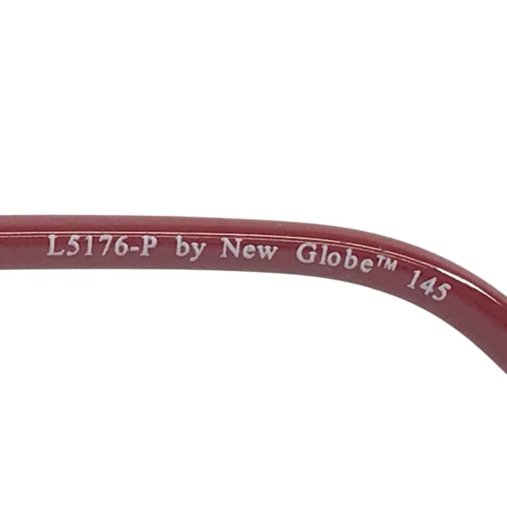 New Globe Eyeglasses Frames L5176-P WINE Purple Red Cat Eye Full Rim 55-16-145